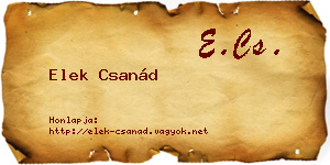 Elek Csanád névjegykártya